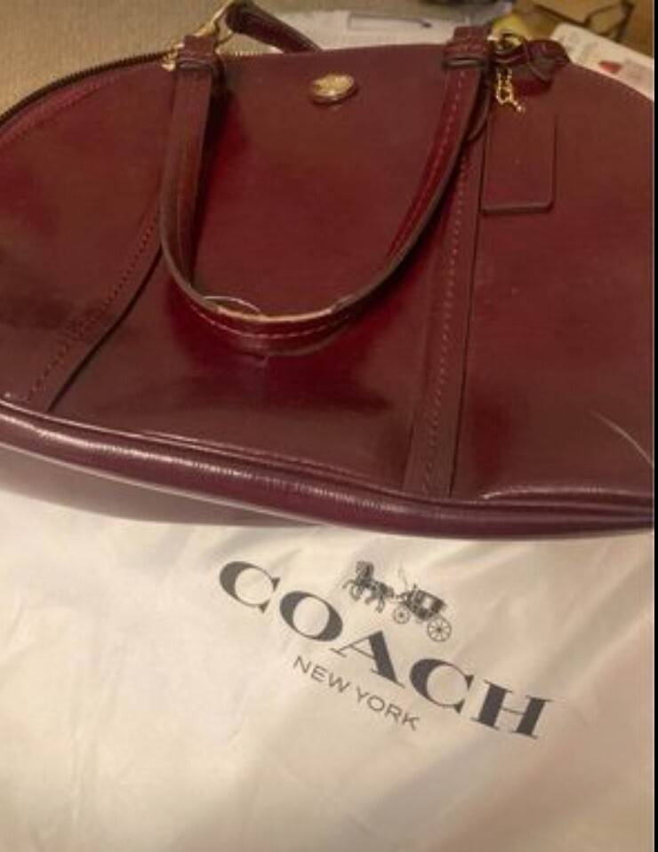 Coach F25671 Peyton Crossgrain Patent Leather Domed Satchel