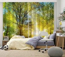 3D Cool Forest ZHUA3172 Photo Curtain Window Blockout Fabric Vera 2023