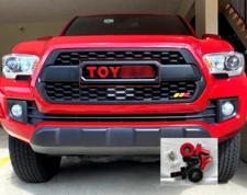 RED Grille Letters Fits 16-23 Toyota Tacoma TRD PRO Style Mesh Grilles