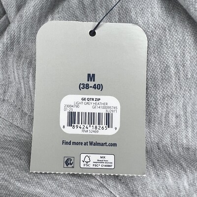 MEKE様 NEW George Light Grey Pullover Jacket Medium Mens Long Sleeve