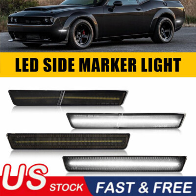 For 2018-22 Dodge Challenger SRT RT Widebody White LED Front Side Marker Lights
