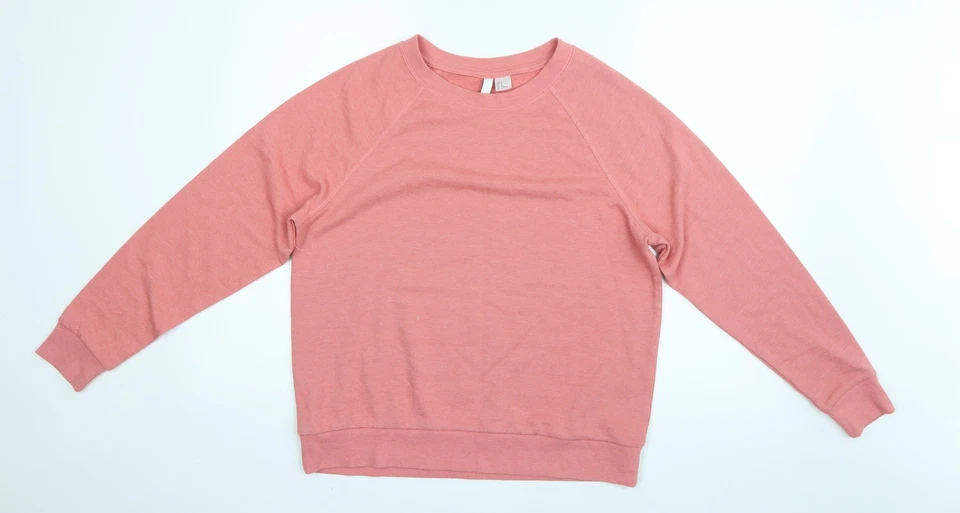 H&M Womens Pink Crew Neck Cotton Blend Jumper Size M