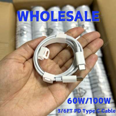 60W/100W Type C to Type C Fast Charger USB-C PD Cable Lot For Samsung iPhone 15