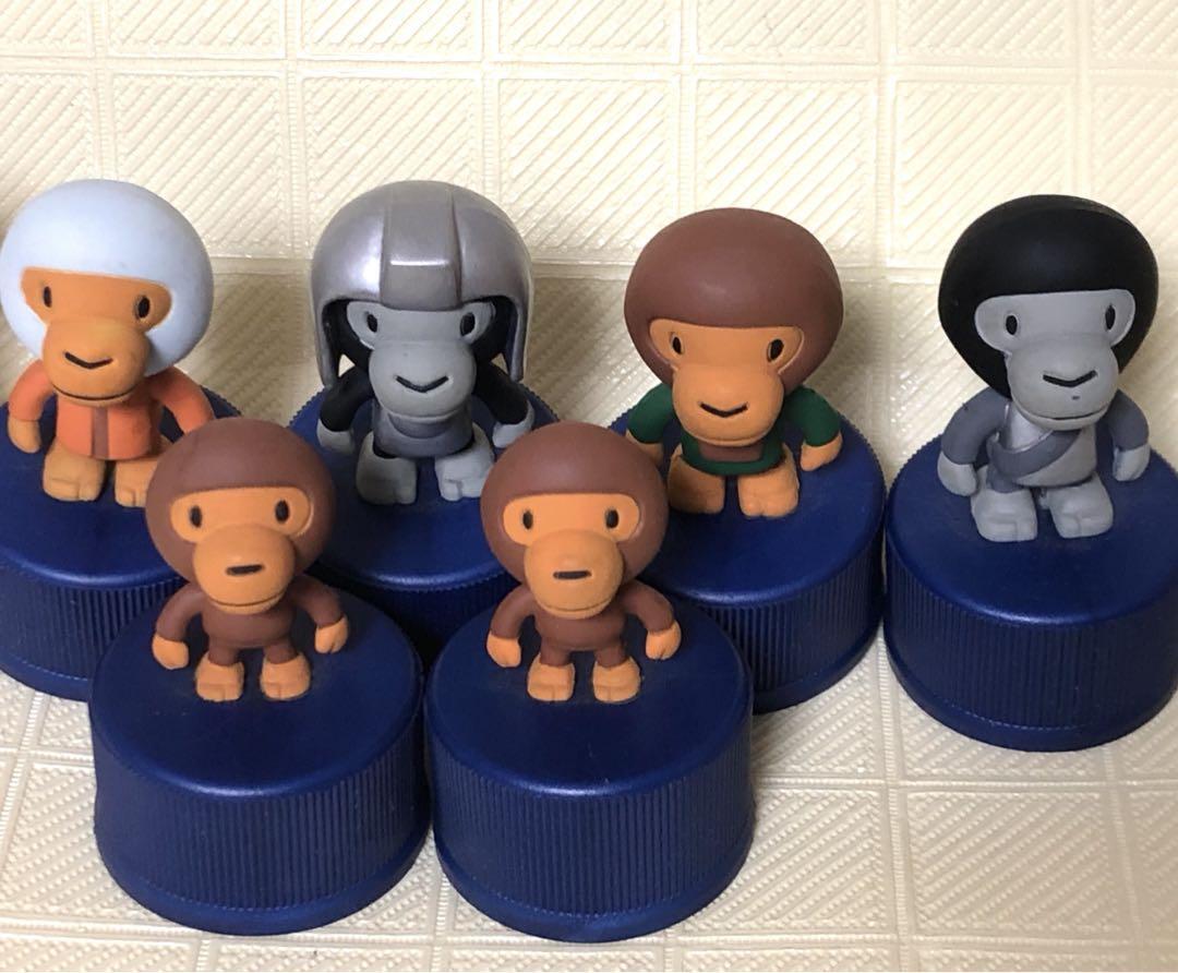 A BATHING APE BABY MILO Bottle Cap Figure PEPSI set of 7 Used F/S