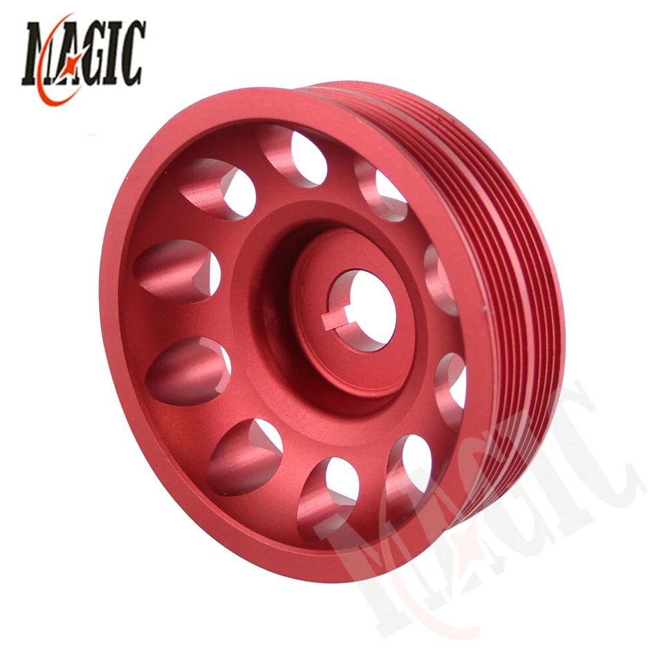 Polea ligera de aluminio del cigüeñal para Subaru Impreza WRX STI Legacy Red  Foto 3 de 4