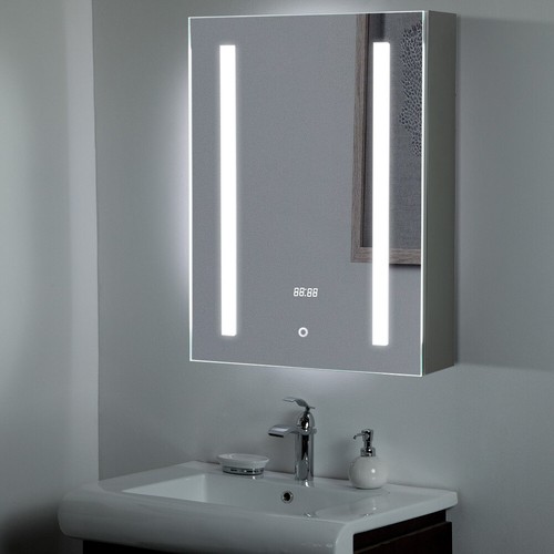 Led Bathroom Mirrors With Shaver Socket And Clock – Rispa
