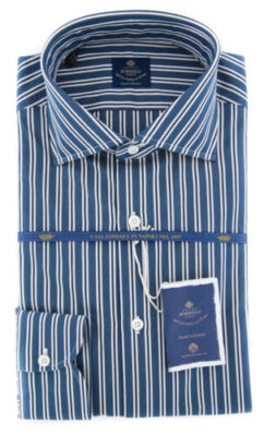 Luigi Borrelli Navy Blue Hemd - Größe 15 (US) / 38 (EU) - (EV061563ACHILLE)