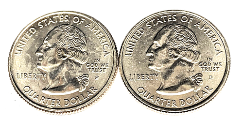 # C2951 SOUTH DAKOTA STATEHOOD QUARTERS, P & D from MINT ROLLS - Picture 2 of 2