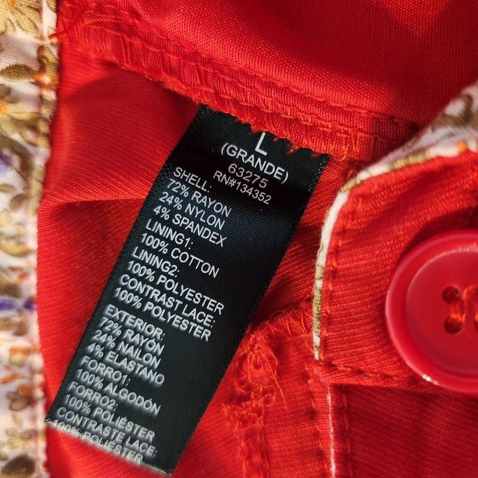 Шорты Ambiance Apparel L кружевная отделка из хлопковой смеси с цветочным рисунком внутренняя подкладка для байкеров - Изображение 3 из 4