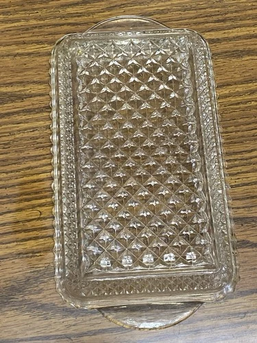 Anchor Hocking Vintage Wexford Rectangular Diamond Pattern Relish Serving Dish