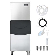 Uimoso Commercial Ice Maker 450LBS/24H with 250LBS Storage Bin and Auto Cleaning