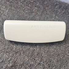 NEW Glasses Case Anne Klein White Clamshell Hard Case Spring Closure T3