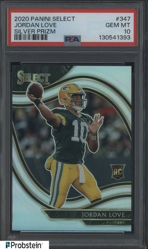 2020 Panini Select Silver Prizm #347 Jordan Love Packers RC Rookie PSA 10