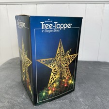 Rare Vtg 1980 Hallmark Elegant Brass Large Christmas Tree Topper Original Box