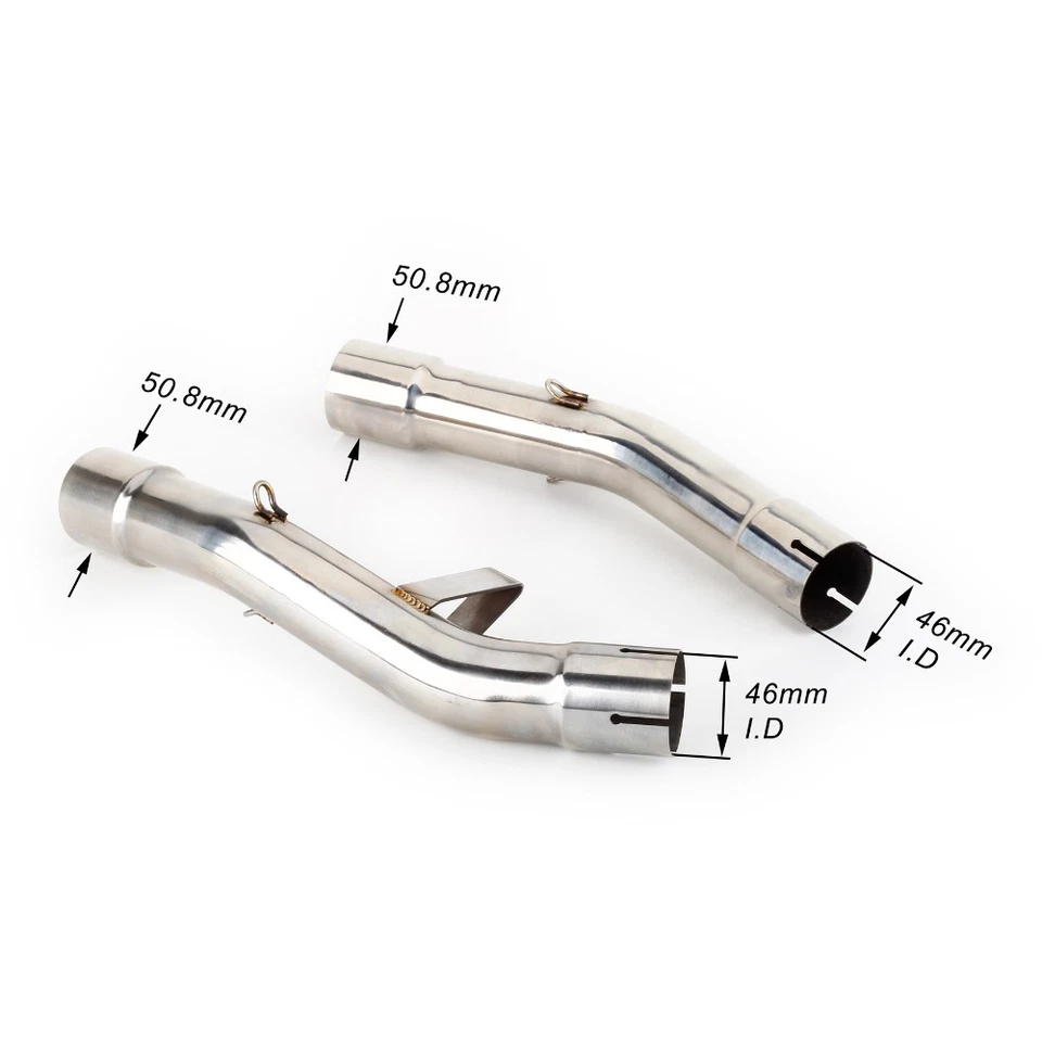 For Yamaha FJR1300 2001-2020 FJR 1300 Exhaust Mid Link Pipe Black Muffler Tips Foto 2 de 4