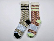 Bombas Original Crew Socks Pattern Lot Of 2 Pairs Size M