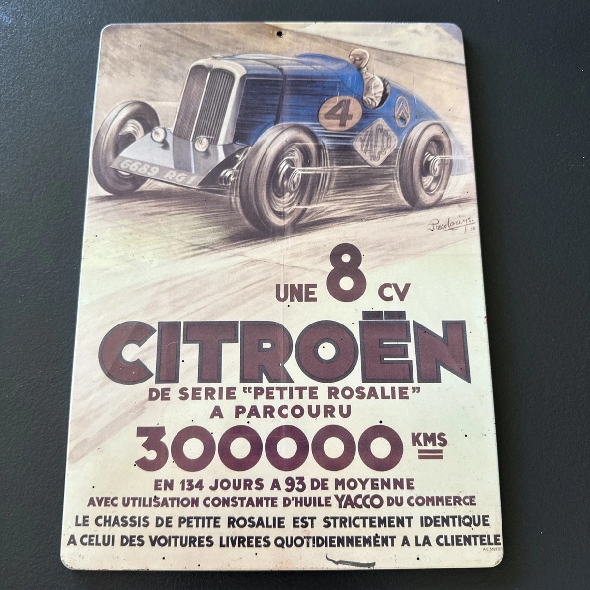 Plaque Métal Publicitaire Bombée 30x40 Cm – ID 19 Citroën Rallye Monte-Carlo