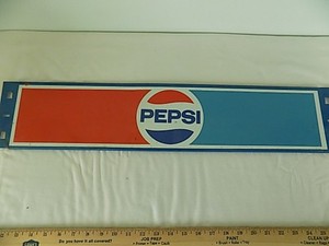 PEPSI HEADER DISPLAY SIGN 28" METAL SODA