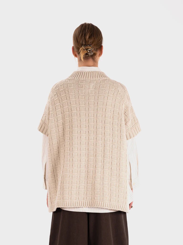 TOAST Bone Ecru Chunky Oversized Knit Vest Tank Sweater Jumper ONE SIZE £225