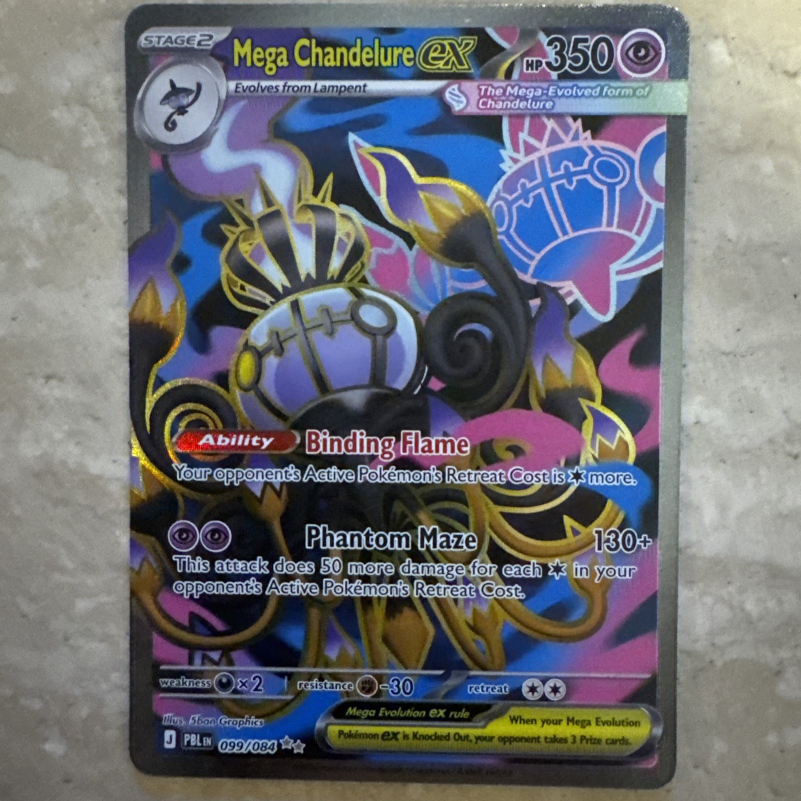 Mega Chandelure ex 099/084 Me05: Pitch Black Holo