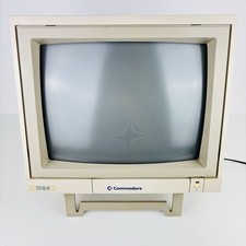 Commodore 1084 Monitor VDE (Amiga 64/128) mit Frontklappe Stromkabel Ungetestet