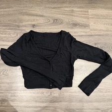  ALO Yoga Black Long Sleeve Crop Top Size XS