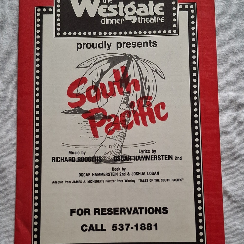 Westgate Dinner Theatre South Pacific Playbill / Theater Program Spring 1983