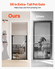 VEVOR Extra Tall Pet Gate for Cats, 29-41 in Adjustable Width, 56 in High Dog Ga