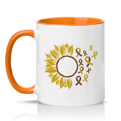 Sunflower Awareness Bänder Damen 11 Unzen Keramiktasse Krebsunterstützung Geschenk
