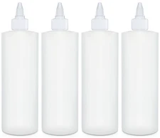 Condiment Squeeze Bottles, 16 OZ Empty Squirt Bottle with Twist Top Cap, Leak...