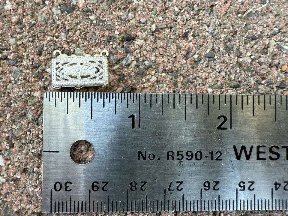 Lot 5 925 Sterling Silver Box Clasps- Two Strand Filigree Flower- Jewelry Supply - Image 3 of 3