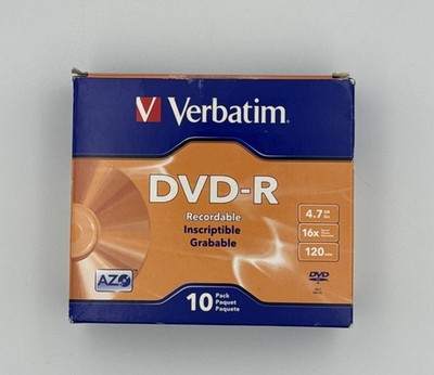 Verbatim DVD-R Discs 4.7GB 16x w/Slim Jewel Cases 10/Pack, PK - VER95099