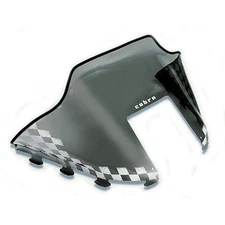 Powermadd Cobra Windshield Mid Smoke with White Flags 14in For Polaris Standard