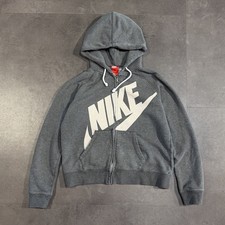 Vintage 00s Y2K Nike Logo Zip Up Hoodie Sweatshirt Size Large