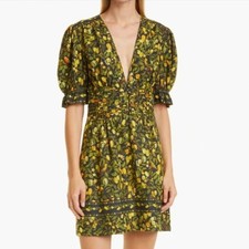 NWT FARM Rio Star Fruit Tropical Linen Viscose Mini Dress Large