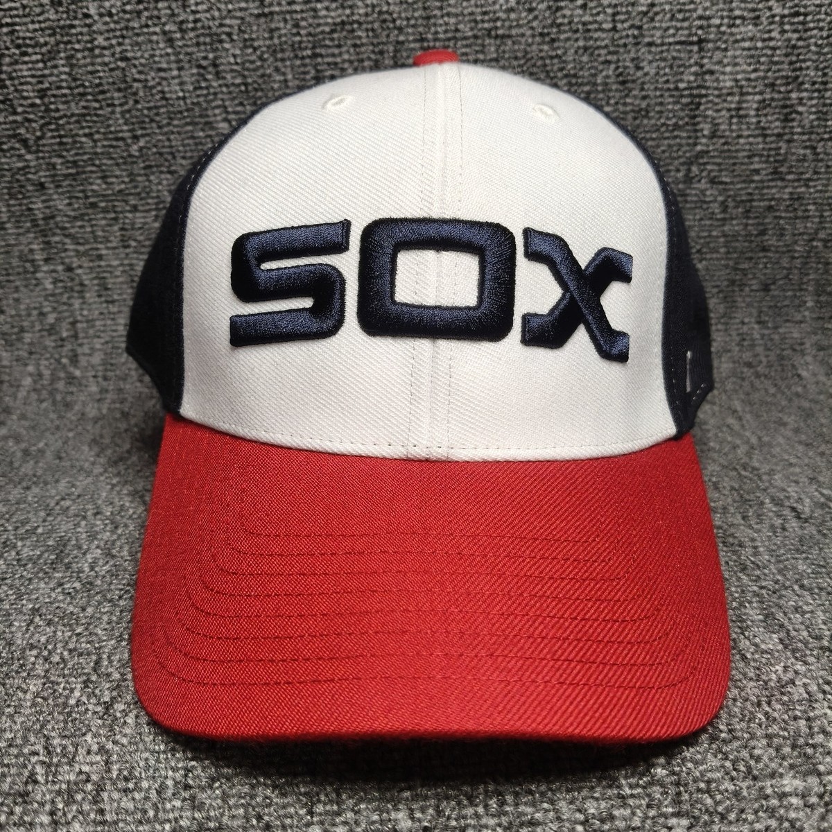'47 Brand Chicago White Sox MLB SOX Logo Cap White Black Red Hook and