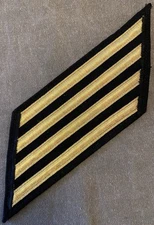 US Navy Gold Four Bar Enlisted Service Stripes or 4 bar Hash Marks for 16 years