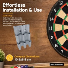 Premium Wall Mount Dart Storage Fits All Types of Darts for Indoor Game Plastic