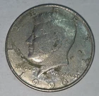 2- 1990-P Kennedy Half Dollar. OFF CENTER STAMPING #34707