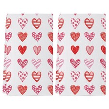 Valentines Kitchen Towels Red Pink Love Hearts Day Dish Hand 18x26 Inch 2 PCS