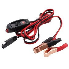 8FT SAE 16AWG Wire Harness with On/Off Switch Gold Alligator Clips,12V Golden