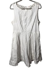 Joe Fresh Sz 12 white summer dress Sundress Casual Lace Back Cottagecore Boho