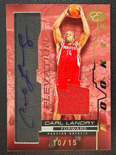 CARL LANDRY 2007-08 Bowman Elevation Writings Rookie Patch Autograph Red 10/15