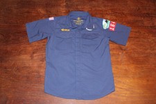 Boy Scouts of America BSA Youth Shirt Blue Medium Vented Short Sleeve