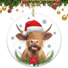 Highland Cow Christmas Ornaments 2025,Funny Highland Cow Christmas Tree Ornam...