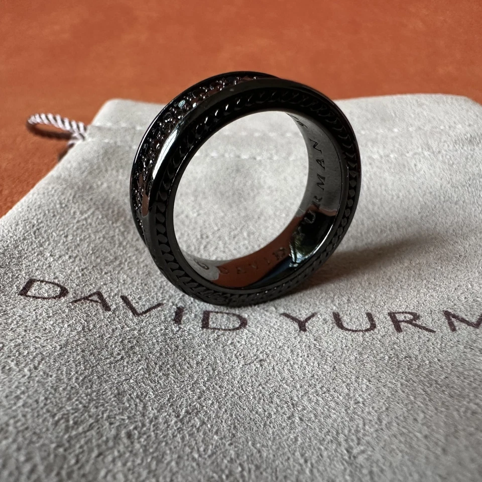Anillo David Yurman Streamline Collection Hombre Negro Titanio con Diamantes Negros 10 Foto 4 de 4