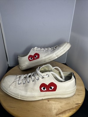 Converse CDG Comme des Garçons Play White Chuck Low M 8.5 W 10.5 Sneakers