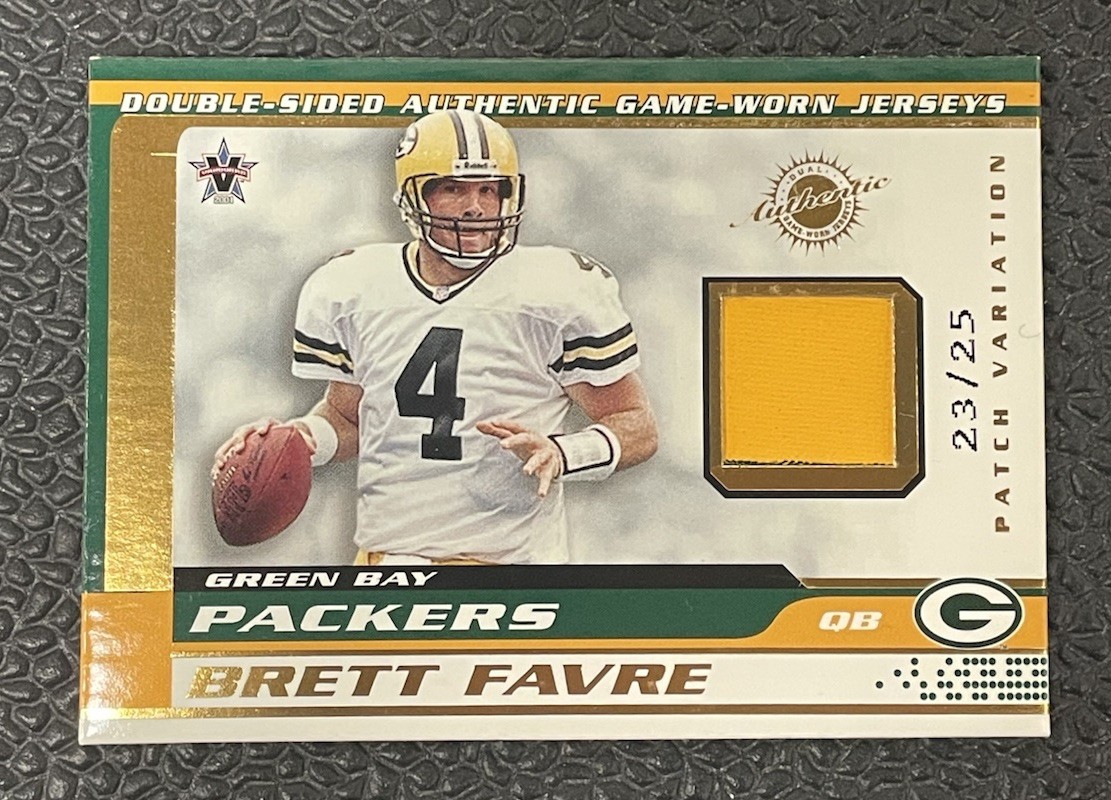 🔥BRETT FAVRE ANTONIO FREEMAN 2001 PV 4 COLOR GAME USED JERSEY VARTIATION /25!🔥