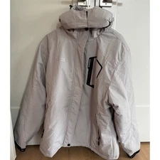 Moerdeng XL Womens Ski Jacket Waterproof Snowboard Winter Gray Thermal Fleece