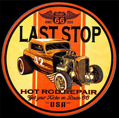 Vintage Garage Hotrod Oldtimer Auto Kustom schwarz T-Shirt -440 - Picture 2 of 2